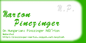 marton pinczinger business card